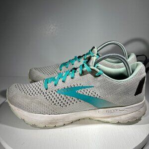 Brooks REVEL 4 Womens Size 10 Running Shoes Gray Green Sneakers Gym Walking Jog